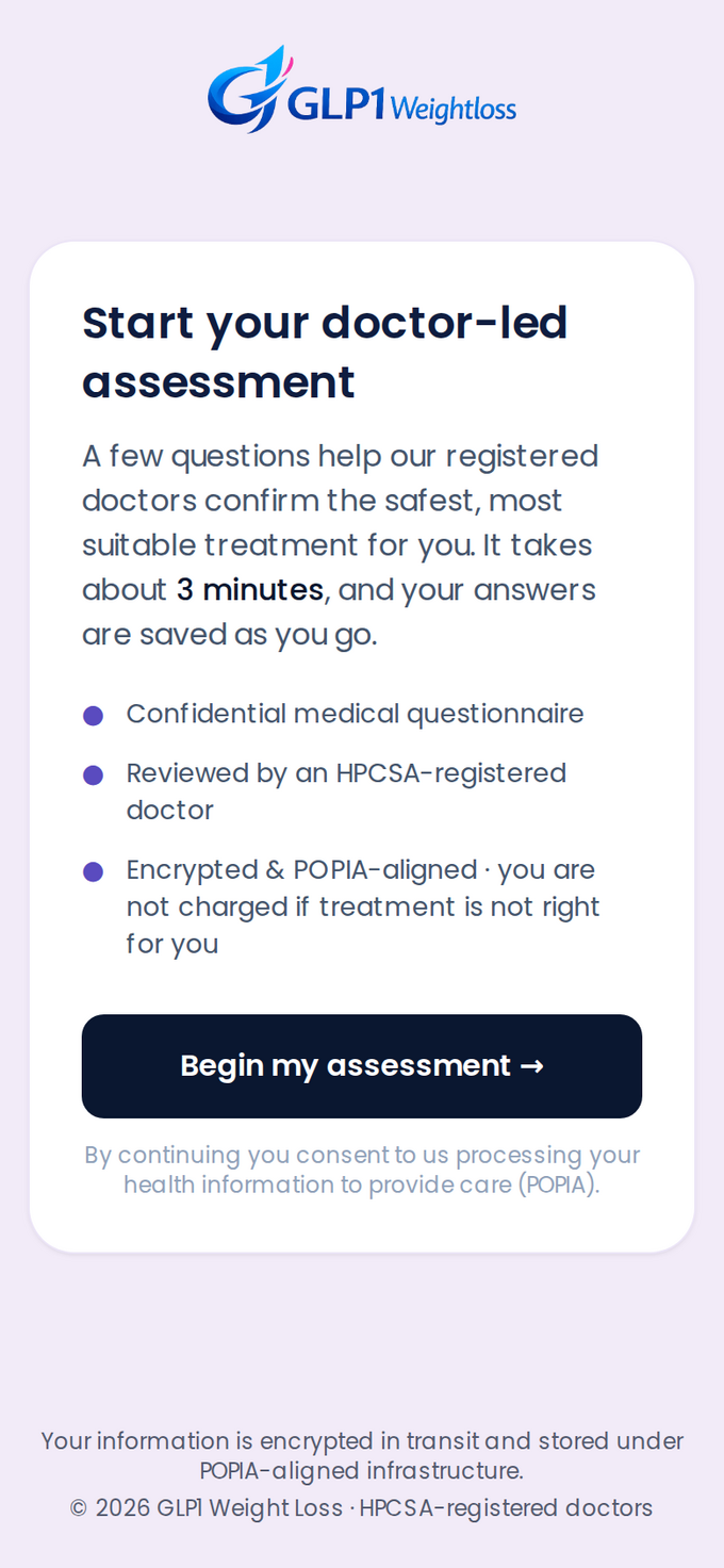 The start of the online doctor-led assessment